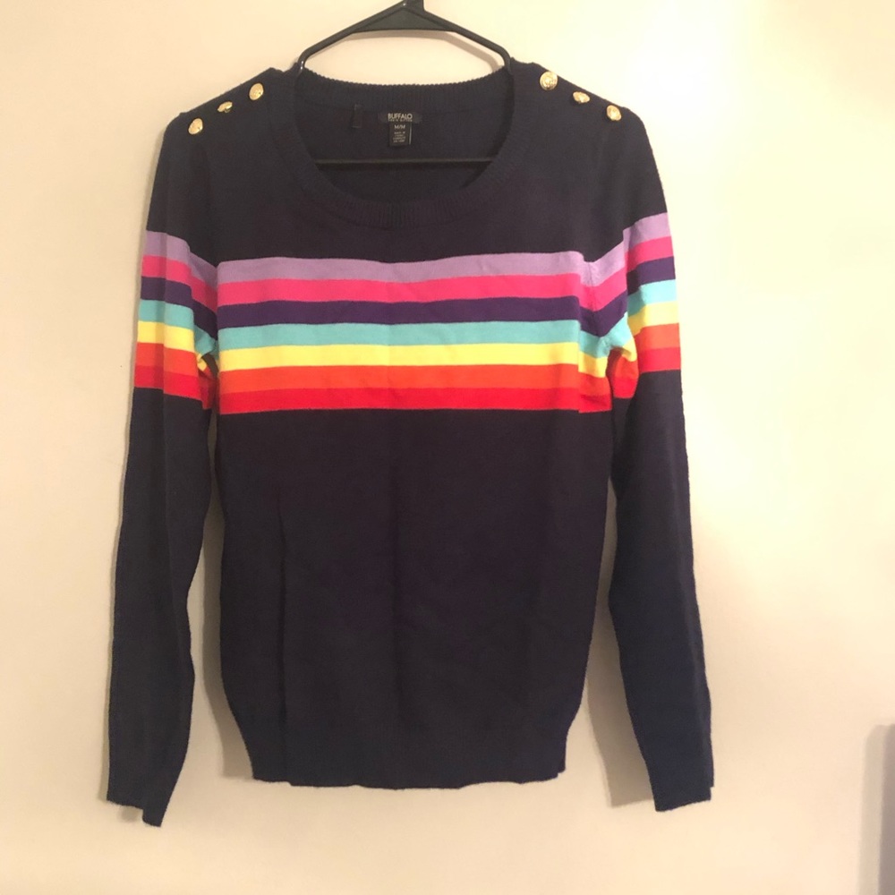 Buffalo Rainbow colored sweater, Size M